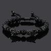 Double leopard black stone bracelet