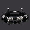 Double leopard black stone bracelet