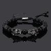 Double leopard black stone bracelet