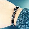 Double leopard black stone bracelet