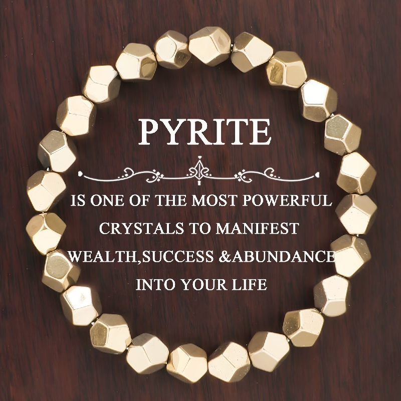Raw pyrite bracelet for wealth energy