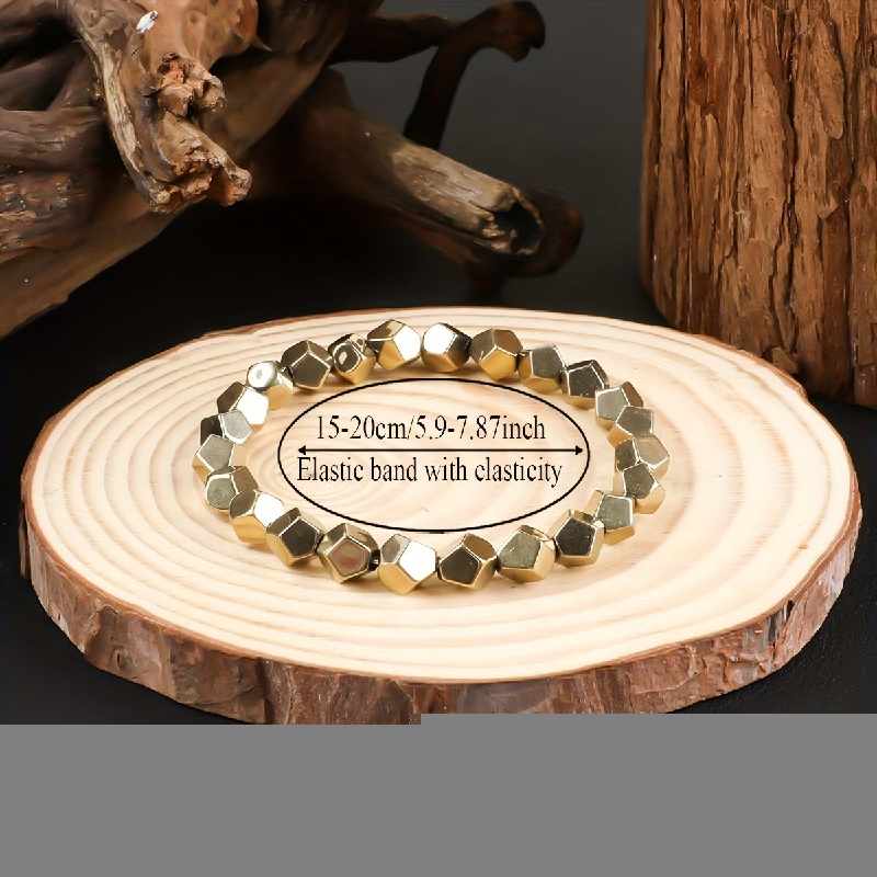 Raw pyrite bracelet for wealth energy