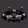 Double leopard black stone bracelet