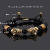 Double leopard black stone bracelet