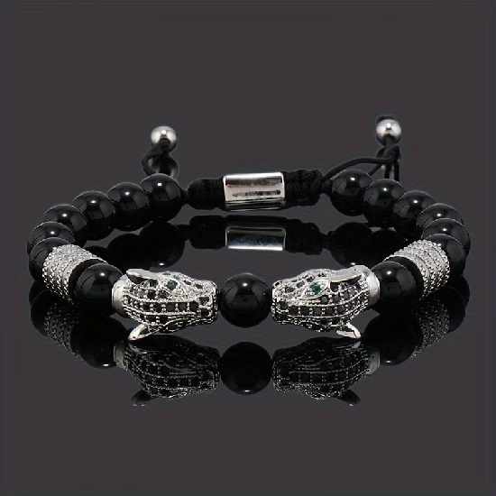 The Power of Protection & Energy in a Double Leopard Black Stone Bracelet