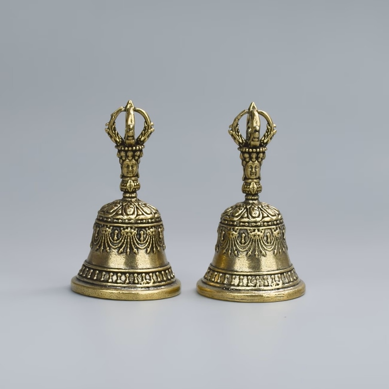 Hand-Carved Bronze Healing Bell Shaker