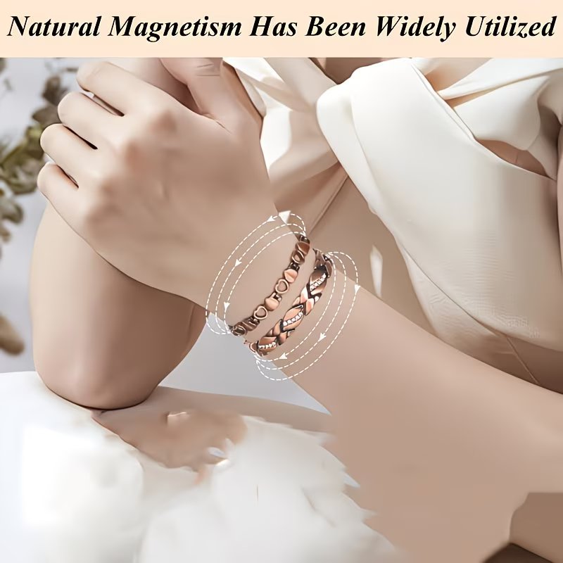 2pcs Women's Copper Magnetic Bracelet Equipped with 99.9% Pure Copper Magnet - Exquisite Gift