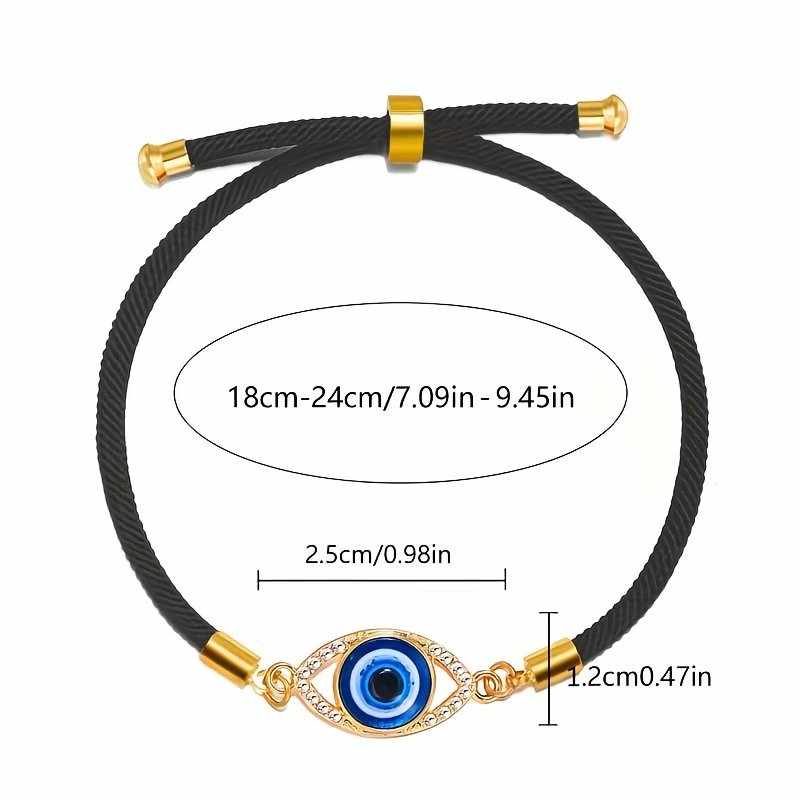 1pc of Women'S Fashion Bracelet Evil Eye Alloy Dripping Oil Bracelet Turkish Pull Adjustable Bracelet Suitable for Easter Graduation Season Mother'S Day Best Gift