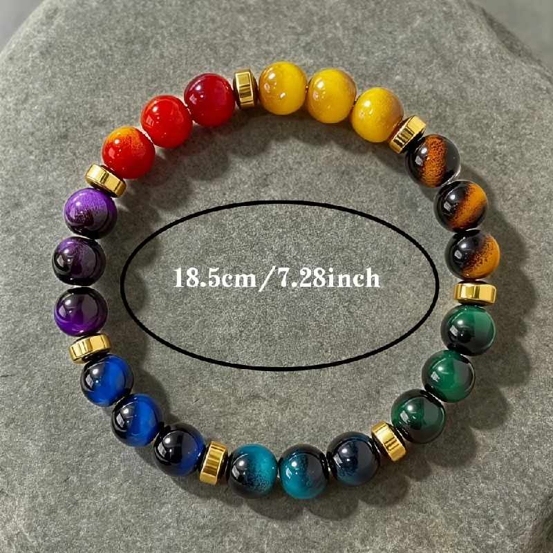 7 Chakra Tiger Eye Meditation Bracelet for Wealth & Mood Balance