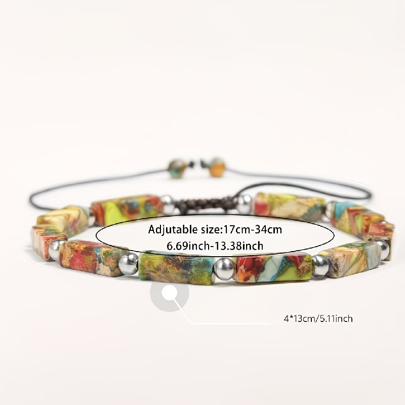 Multicolor natural stone infinity bracelet