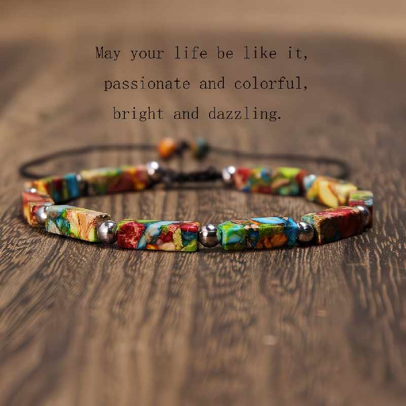 Multicolor natural stone infinity bracelet
