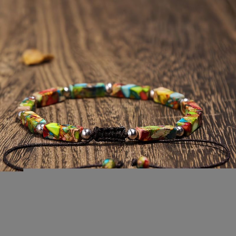 Multicolor natural stone infinity bracelet