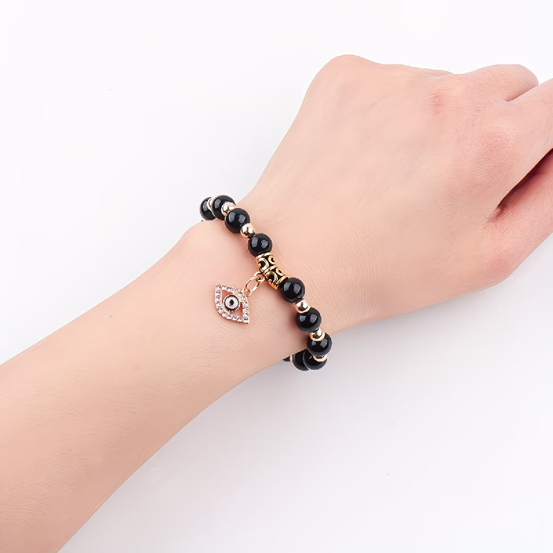 Evil Eye Cross Stone Bracelet