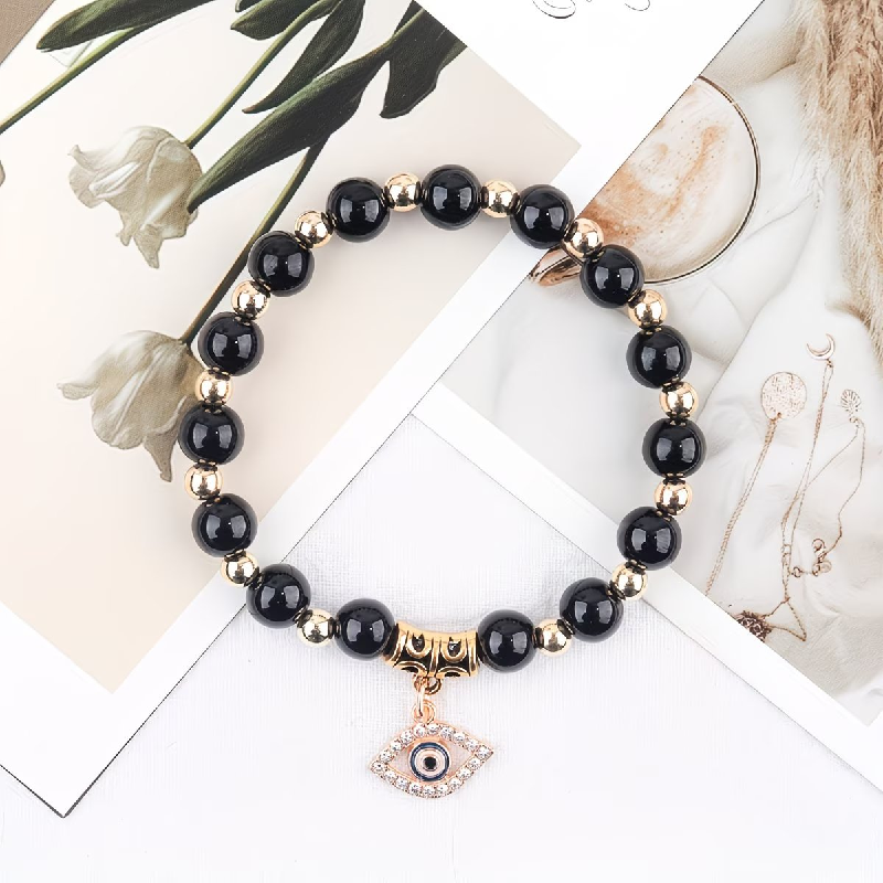 Evil Eye Cross Stone Bracelet