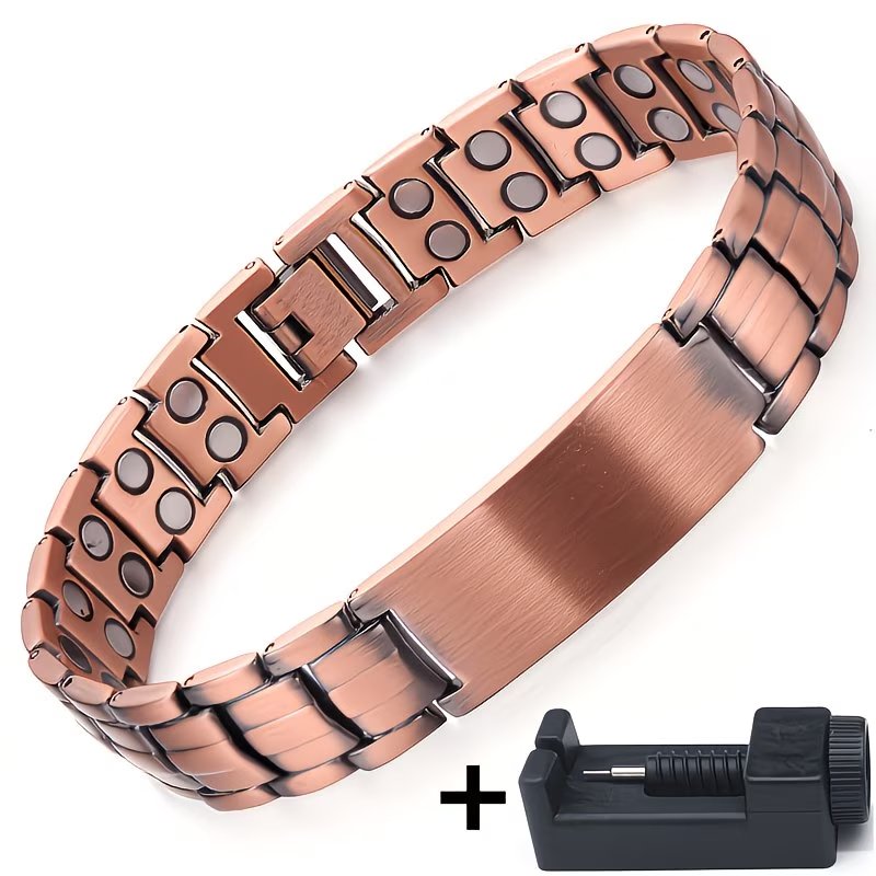 Vintage Copper Magnetic Cross Bracelet