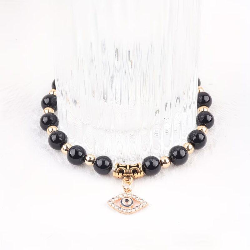 Evil Eye Cross Stone Bracelet