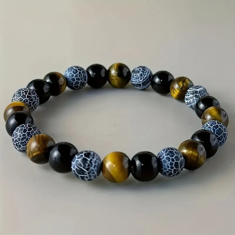 Feng Shui Black Onyx Tiger Eye Bracelet for Wealth Luck
