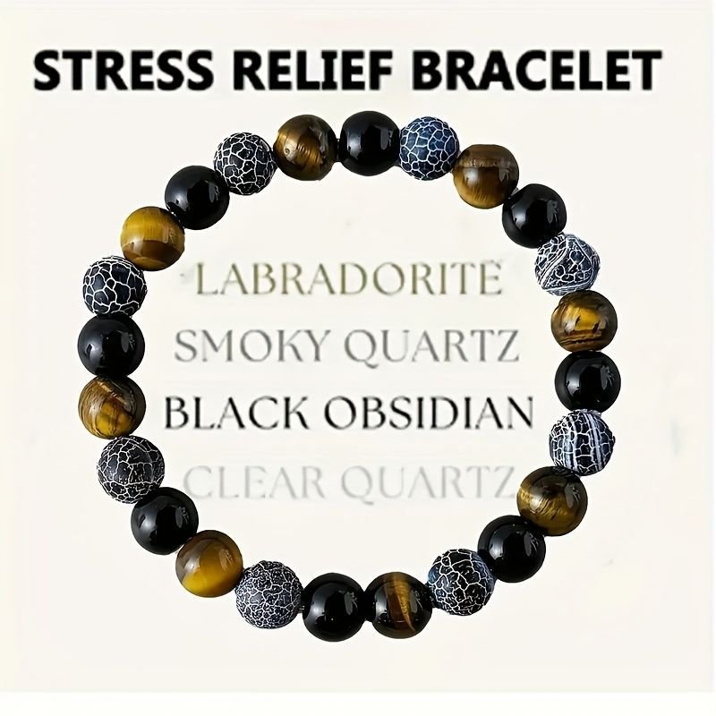 Feng Shui Black Onyx Tiger Eye Bracelet for Wealth Luck