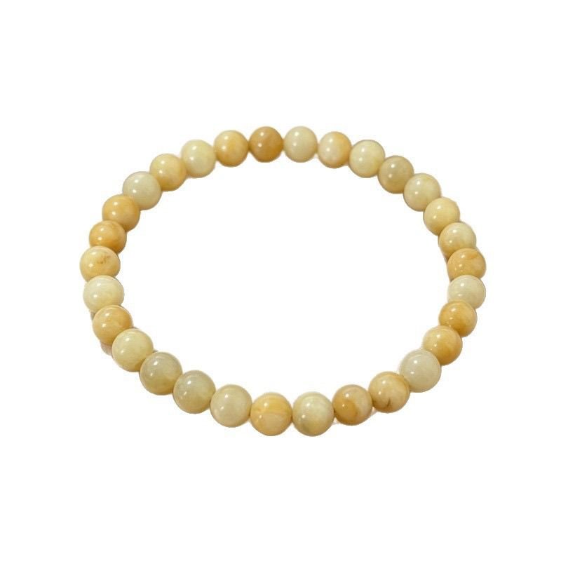 6mm Natural Yellow Jade Feng Shui Lucky Beaded Bracelet