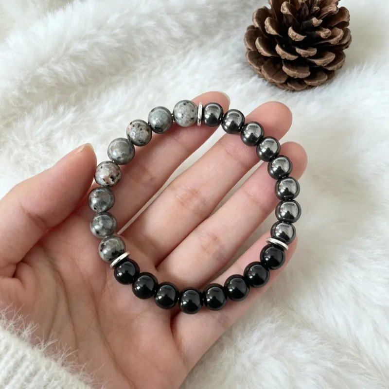 Obsidian Protection Bracelet Black Hematite Bead
