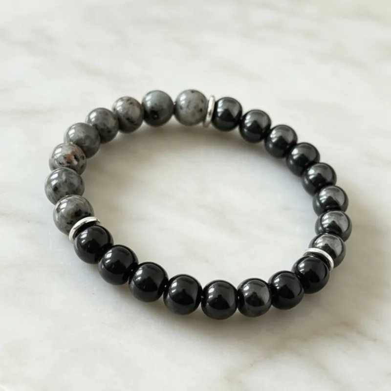 Obsidian Protection Bracelet Black Hematite Bead