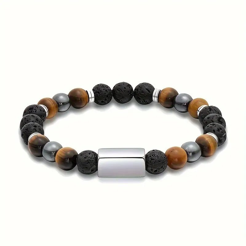 Men's Volcanic Stone Tiger Eye Feng Shui Lucky Bracelet