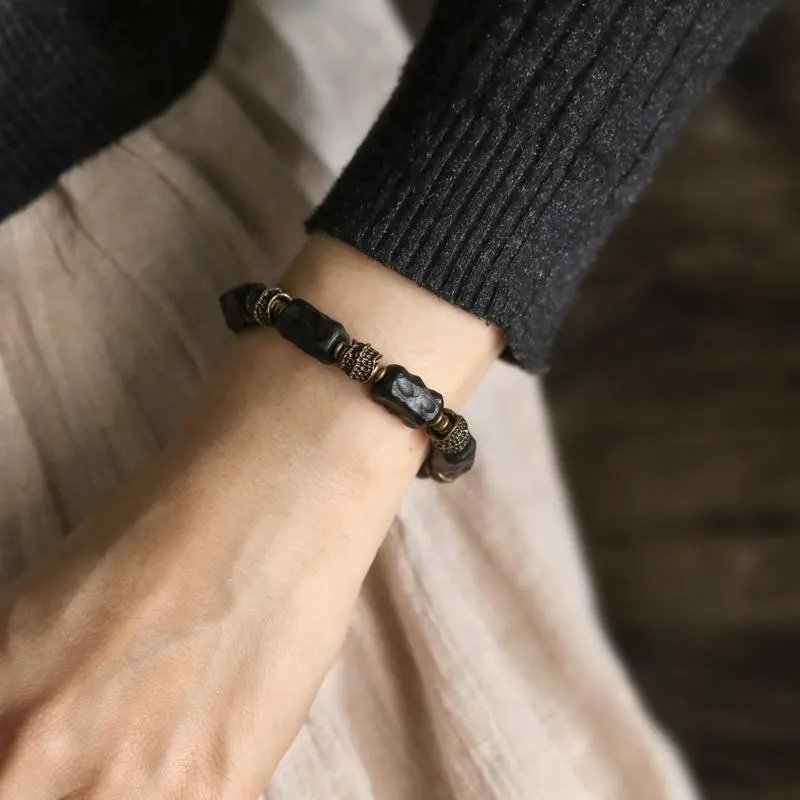 Handcrafted Retro Chinese Fengshui Ethnic Texture Bracelet for Men Women