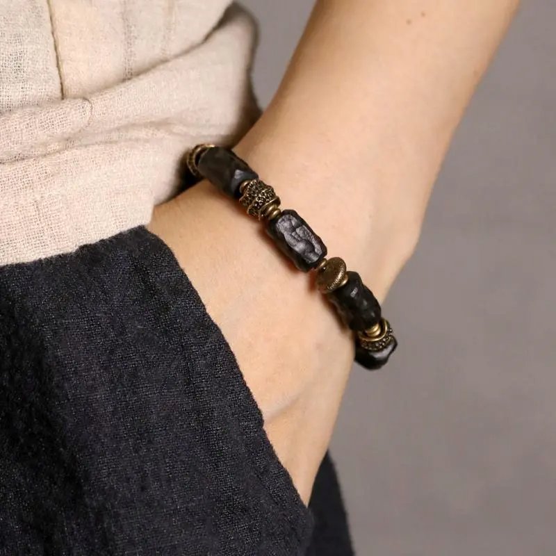 Handcrafted Retro Chinese Fengshui Ethnic Texture Bracelet for Men Women