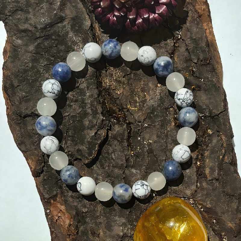 Bohemian Blue Sodalite Feng Shui Crystal Bracelet Planet Gift