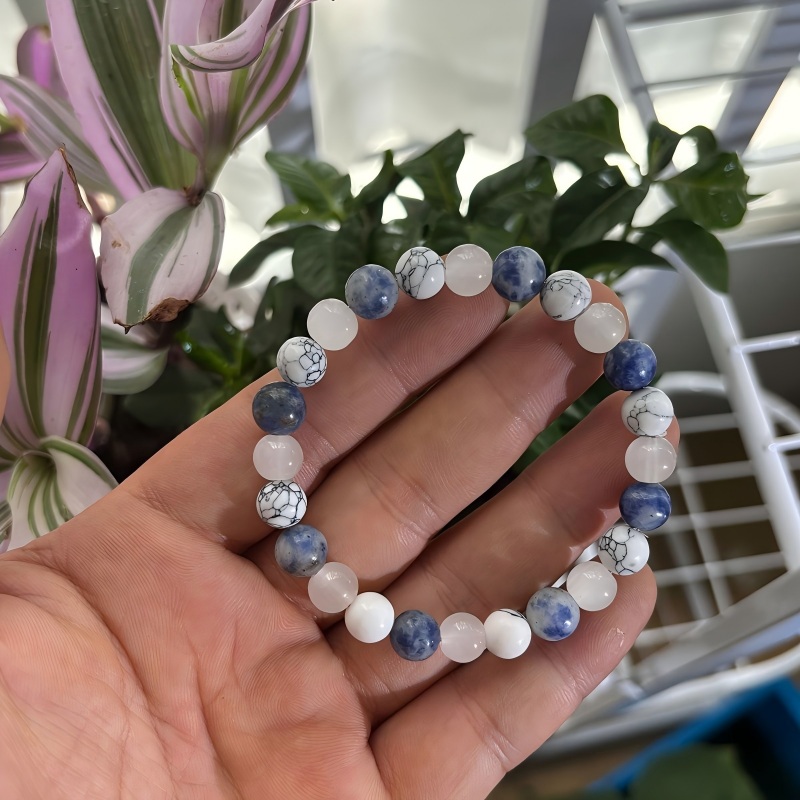 Bohemian Blue Sodalite Feng Shui Crystal Bracelet Planet Gift