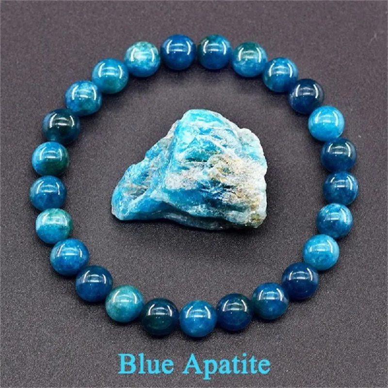 Natural Blue Apatite Fengshui Stone Bracelet for Men Women
