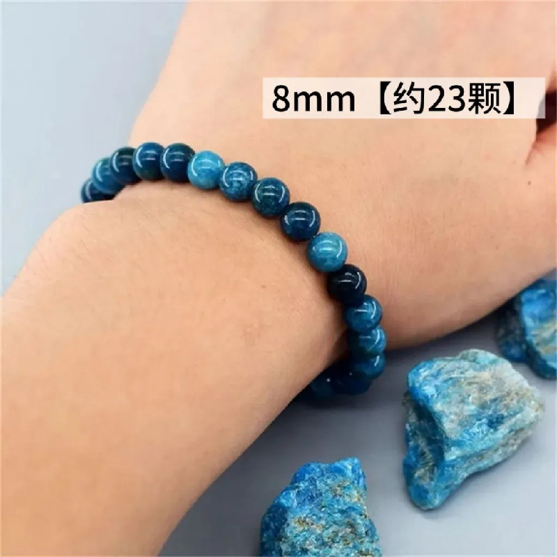 Natural Blue Apatite Fengshui Stone Bracelet for Men Women