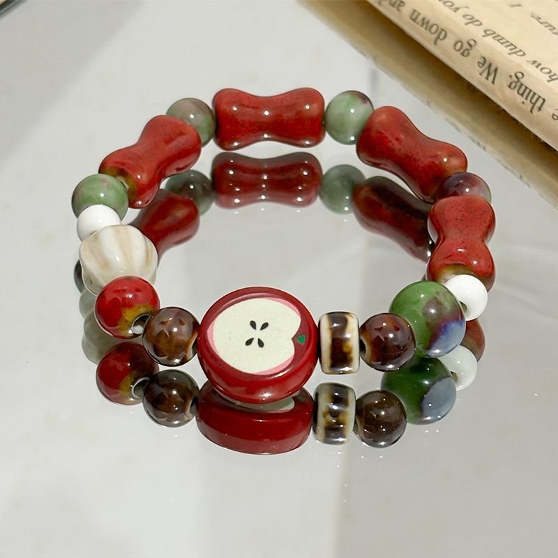 CharmForU Cute Handmade Feng Shui Ceramic Beaded Bracelet