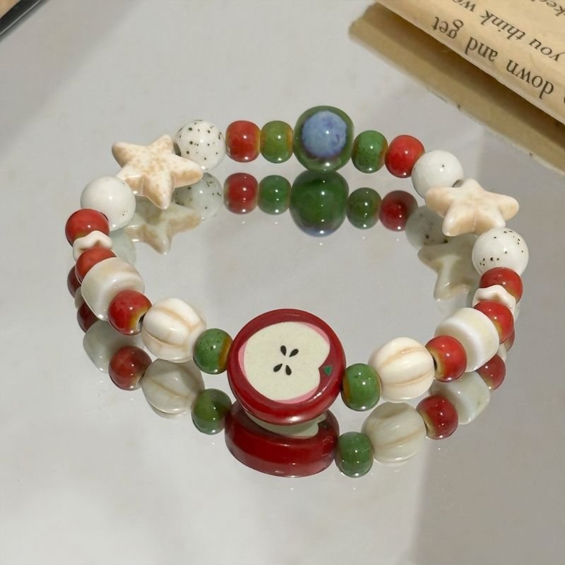 CharmForU Cute Handmade Feng Shui Ceramic Beaded Bracelet